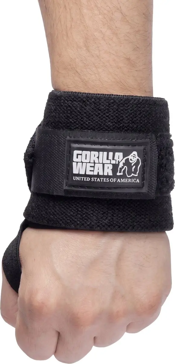 Gorilla Wear Essential Wrist Wraps - Polswraps 2 Stuks - Zwart/Wit