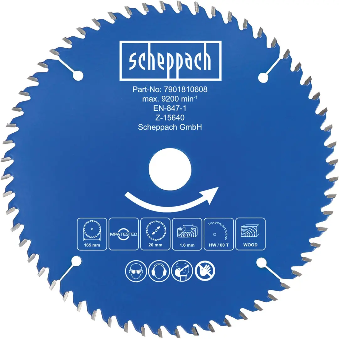 Scheppach Cirkelzaagblad 165mm 60 Tanden