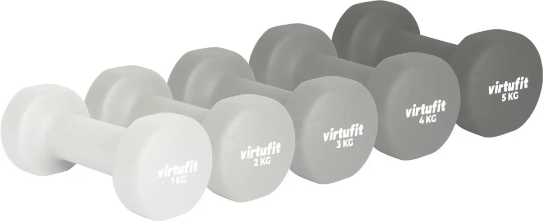 Virtufit Vinyl Dumbbell Pro Set 2x2kg - Grijs