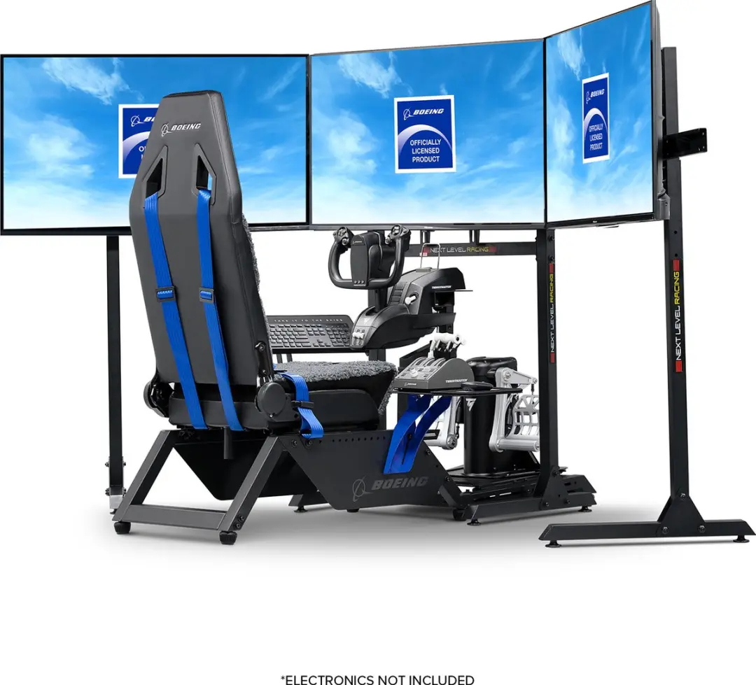 Next Level Racing NLR-S027 Boeing Cockpit Simulator - Faux Wol - Zwart/Blauw - afbeelding 6 van 6
