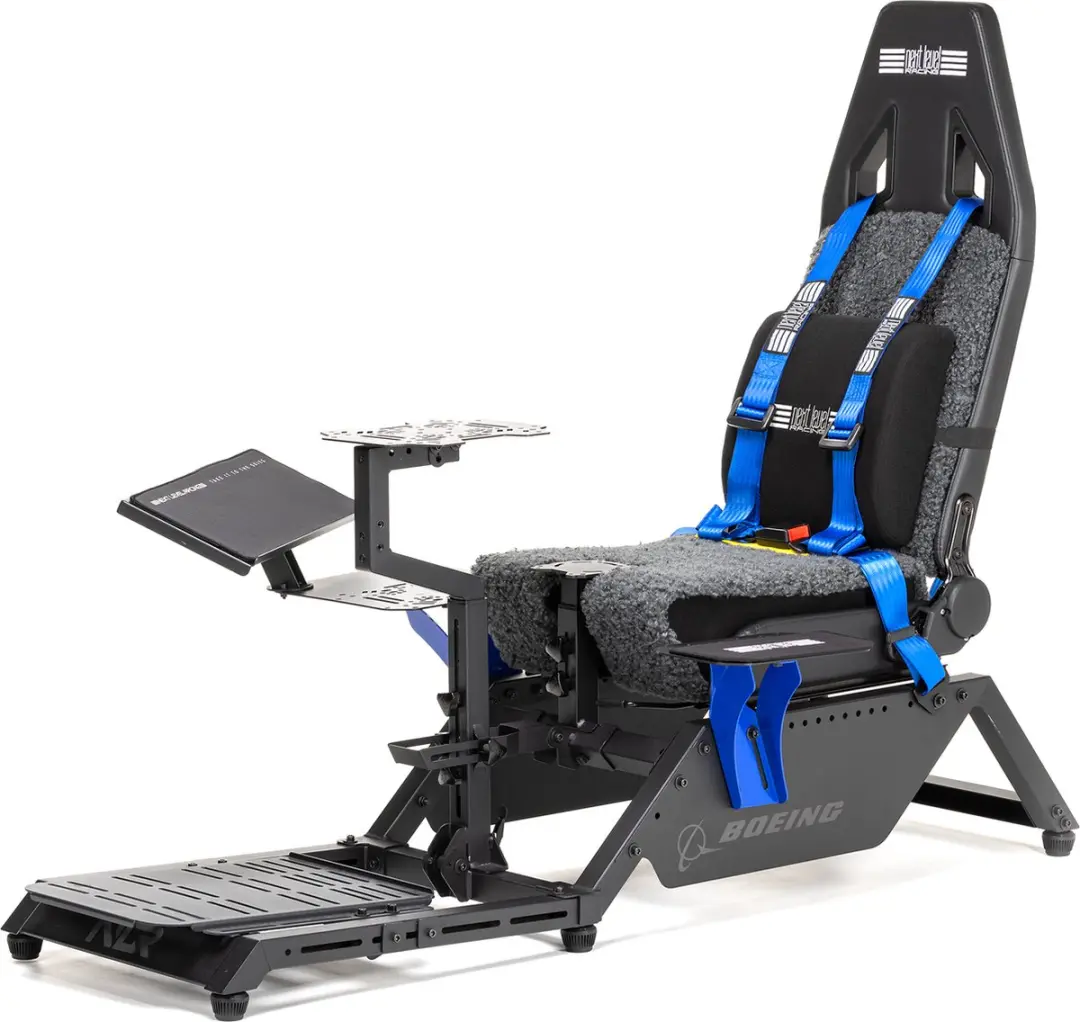 Next Level Racing NLR-S027 Boeing Cockpit Simulator - Faux Wol - Zwart/Blauw
