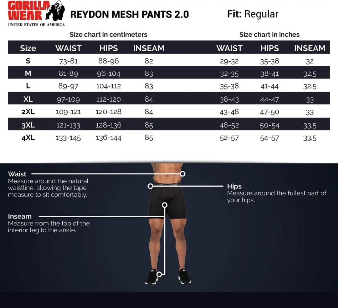 Gorilla Wear Reydon Mesh 2.0 Trainingsbroek 4XL - Zwart - afbeelding 6 van 6