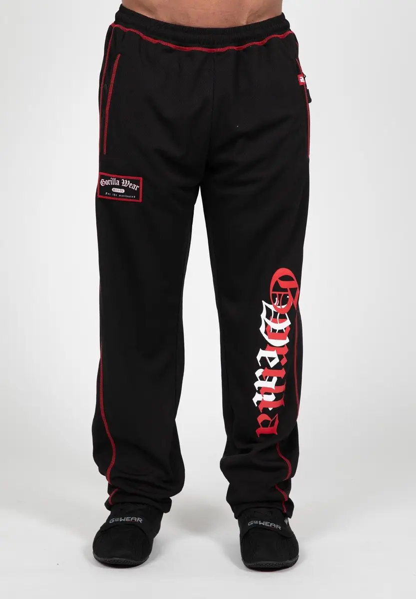 Gorilla Wear Marlow Mesh Pants Trainingsbroek - Zwart/Rood