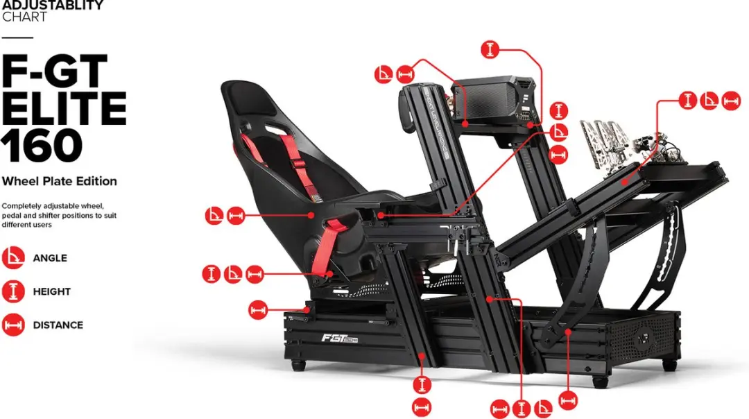 Next Level Racing Elite 160 NLR-E025 Simulator Cockpit - Zwart