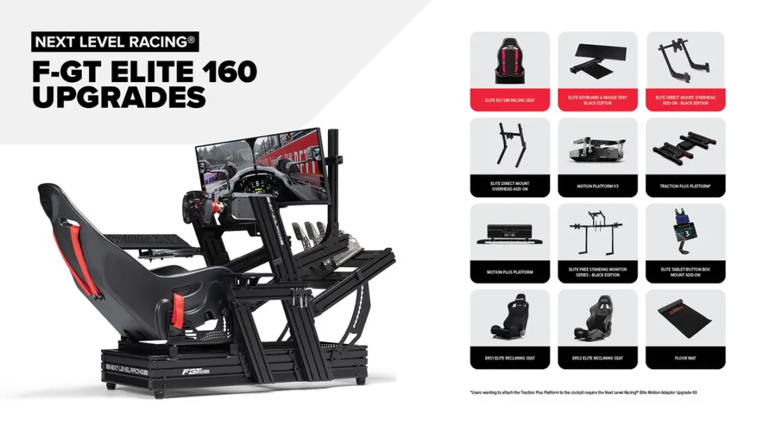 Next Level Racing Elite 160 NLR-E025 Simulator Cockpit - Zwart