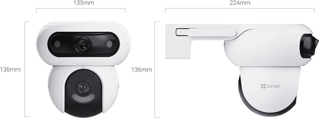 EZVIZ H90 Dual 2K+ Beveiligingscamera - 360° Pan & Tilt - Zwart/Wit