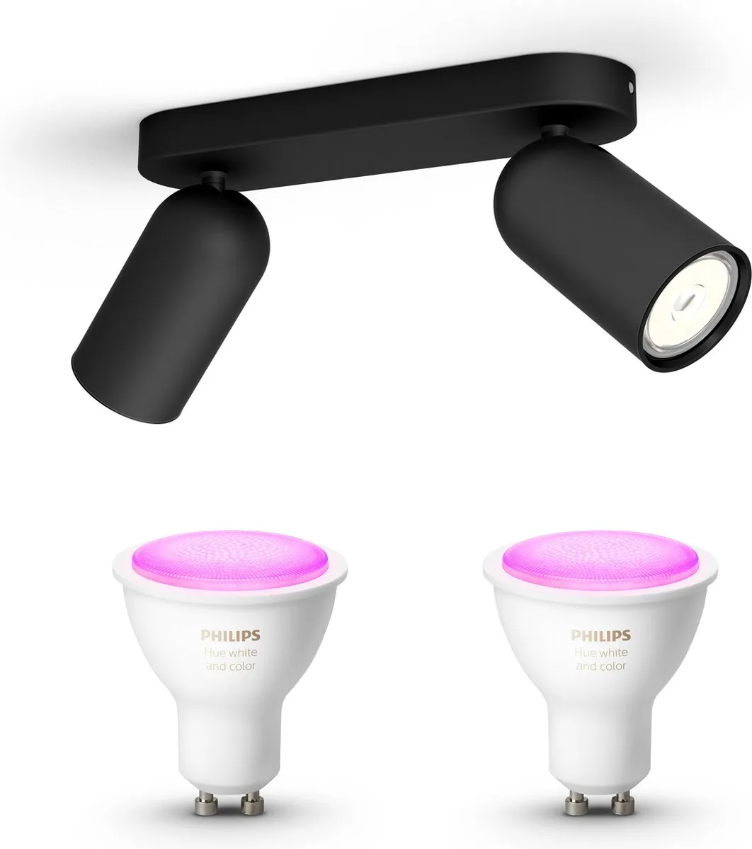 Philips Hue Pongee Opbouwspot Zwart