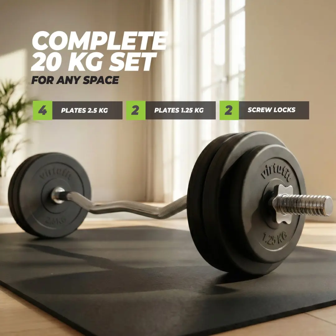 Virtufit Vinyl EZ-Curl Halterset 20kg - 7-delig - afbeelding 6 van 6