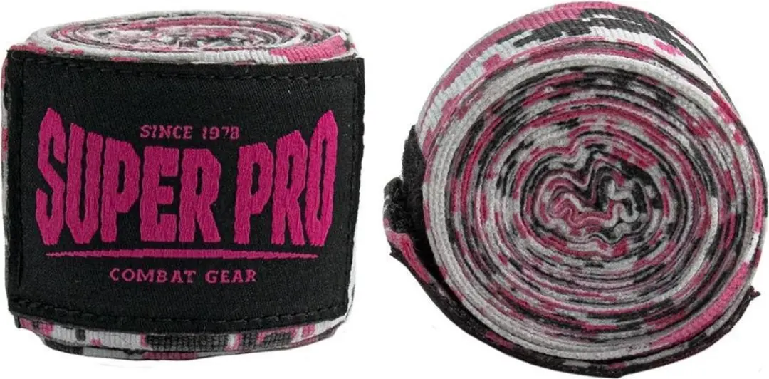 Super Pro Combat Gear Bandages Camo - 450cm Roze/Zwart/Wit