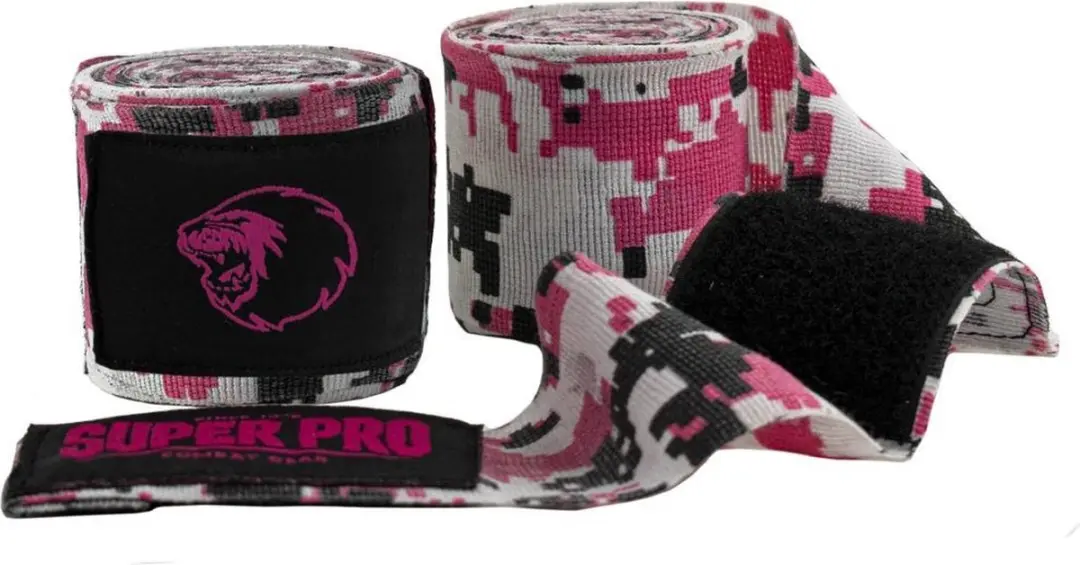 Super Pro Combat Gear Bandages Camo - 450cm Roze/Zwart/Wit