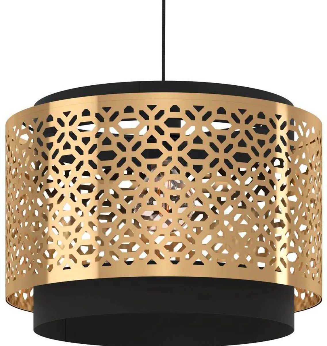 Eglo Sandbach Hanglamp E27 - Ø42cm - Zwart/Goud