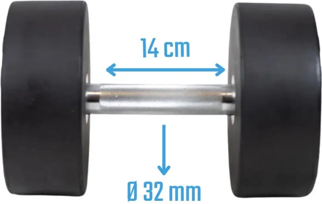Muscle Power Ronde Dumbbell 28 kg - Zwart