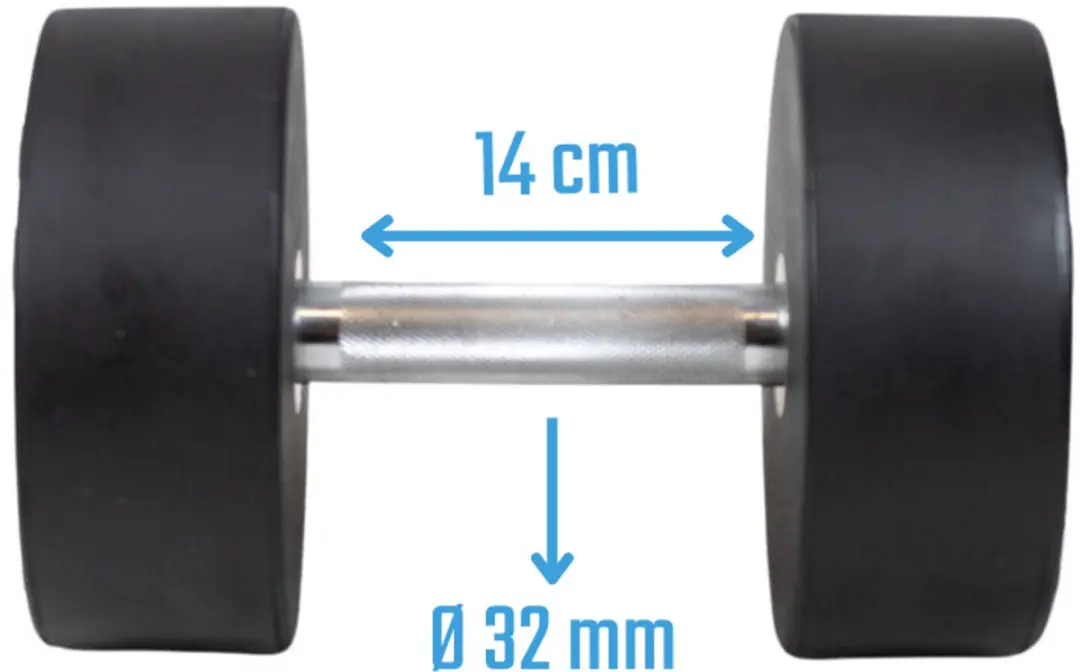 Muscle Power Ronde Dumbbell 28 kg - Zwart