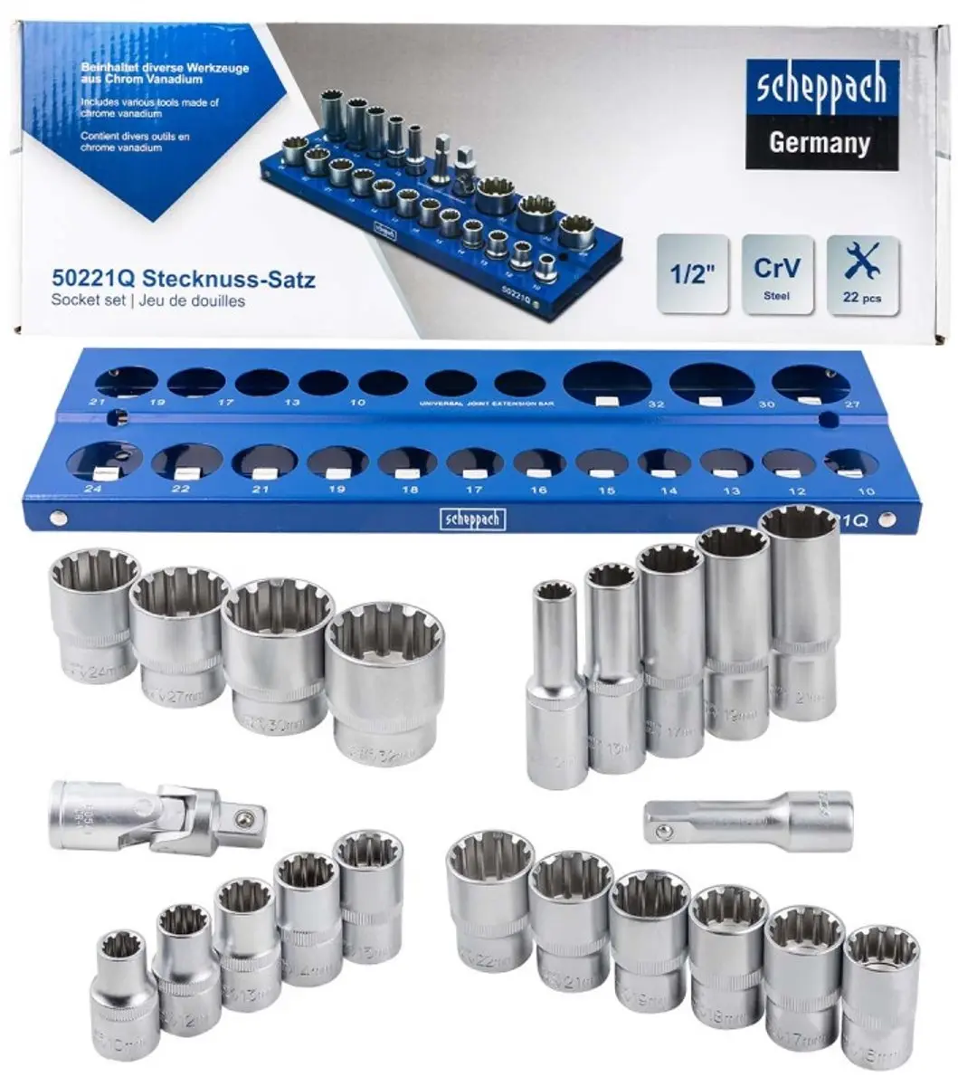 Scheppach Dopsleutelset SCH-50221Q 22-delig