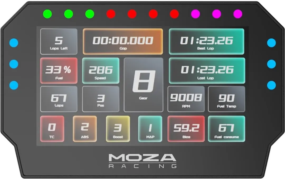 Moza Racing CM2 RS072 Sim Racing Dashboard - Zwart