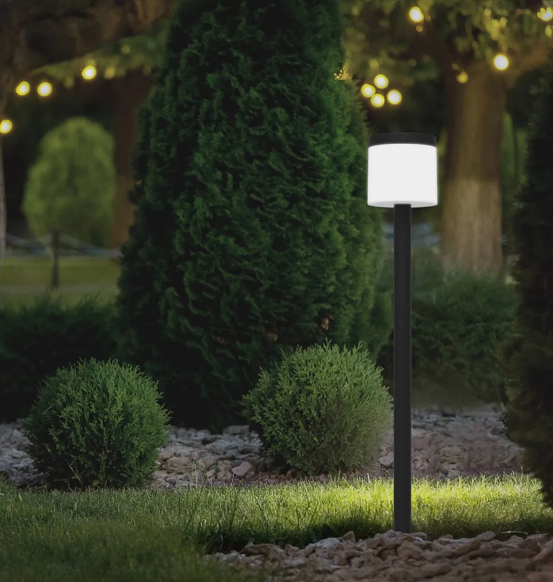 Eglo Pantete Solar Staande Buitenlamp LED 115cm - Zwart/Wit - afbeelding 6 van 6