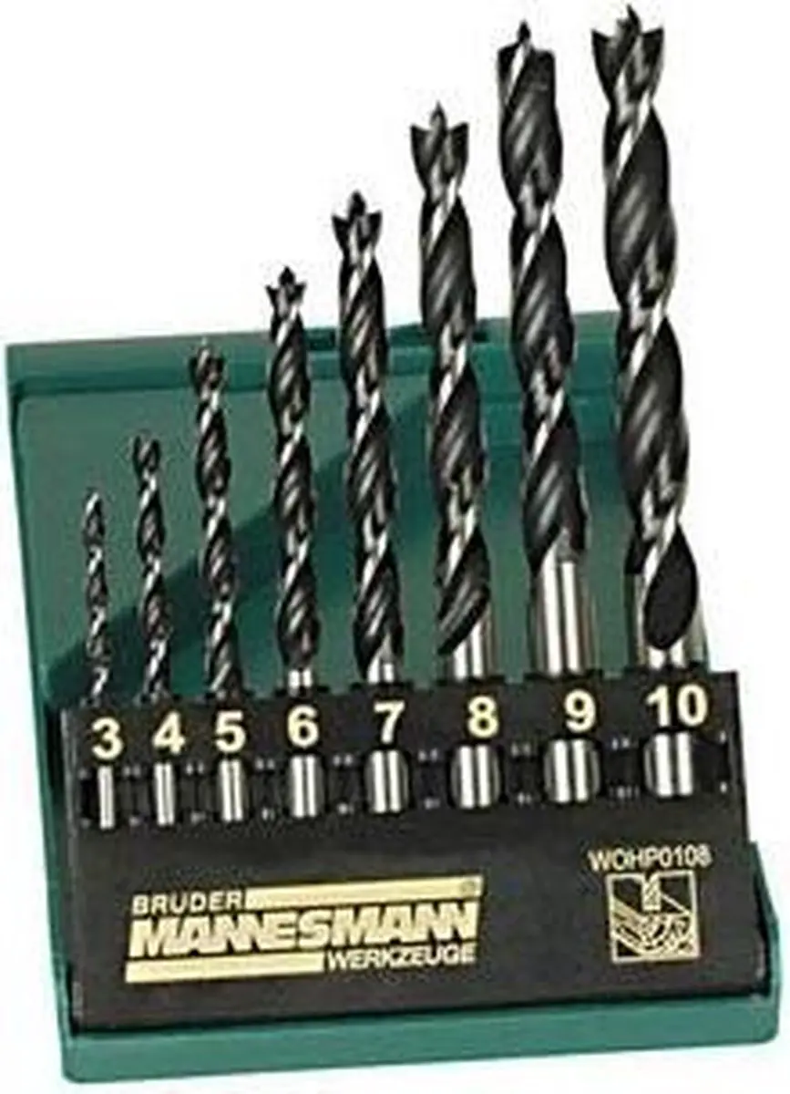 Brüder Mannesmann 54308 Houtborenset 3-10mm - 8-delig