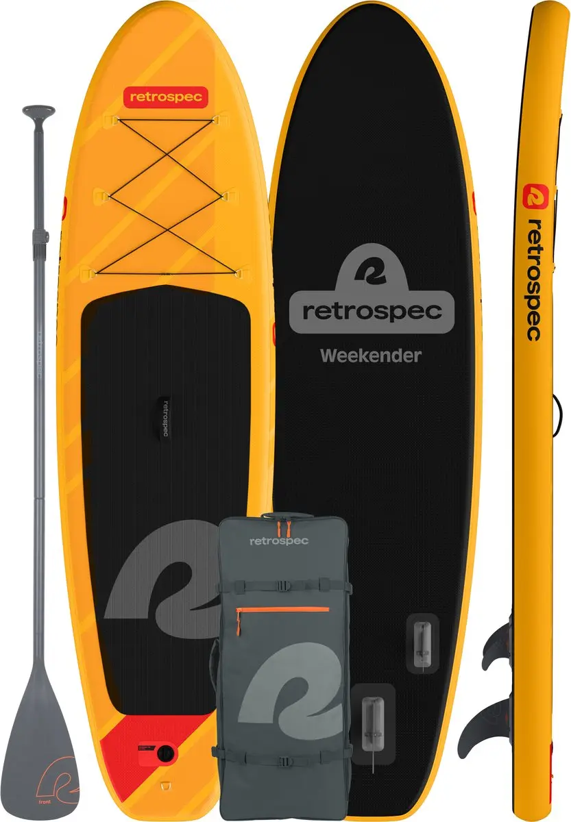 Retrospec Opblaasbaar SUP 320cm - Inclusief Peddel & Accessoires - Oranje/Zwart
