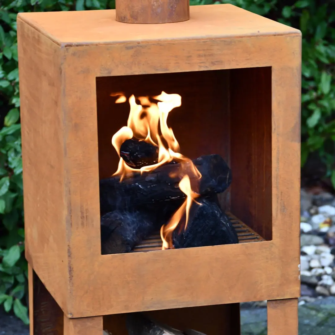 Esschert Design Fancy Flames Buitenkachel - Staal Bruin 134x38x38cm