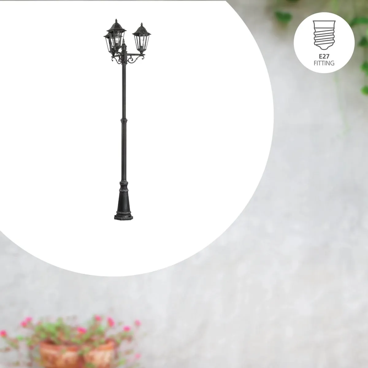 Eglo Navedo Sokkellamp Buiten E27 - 220cm Zwart