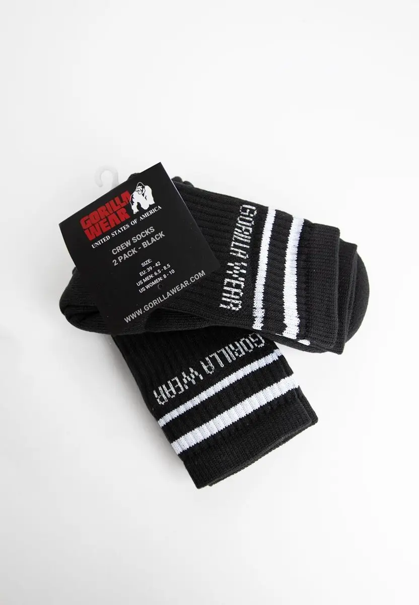 Gorilla Wear Crew Sokken 2-Pack - Zwart
