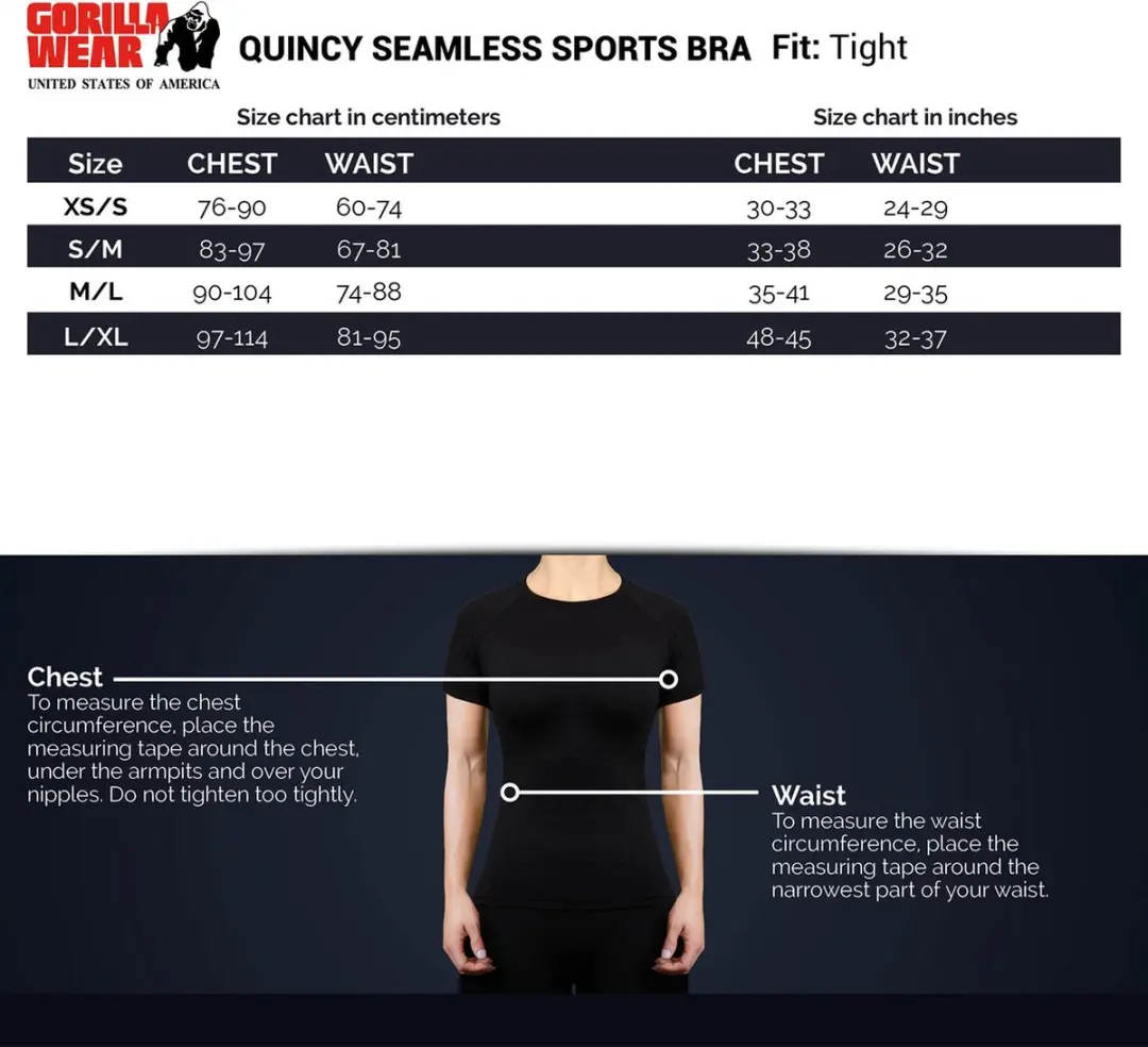 Gorilla Wear Quincy Seamless Sportbeha M/L - Grijs