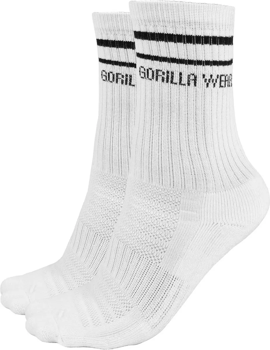 Gorilla Wear Crew Sokken 2-Pack Wit - EU 39-42