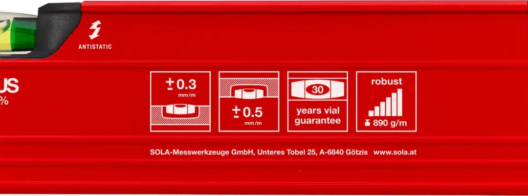 Sola Big Red 3 Aluminium Waterpas 150cm - 01219501 - afbeelding 6 van 6
