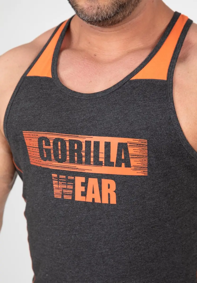 Gorilla Wear Wallace Tanktop - Grijs/Oranje - L