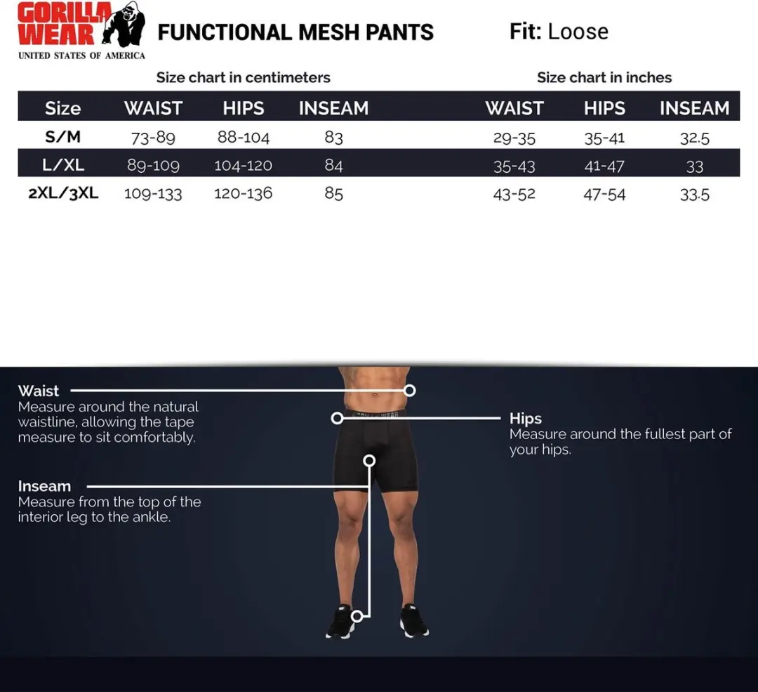 Gorilla Wear Functional Mesh Trainingsbroek S/M - Zwart/Groen