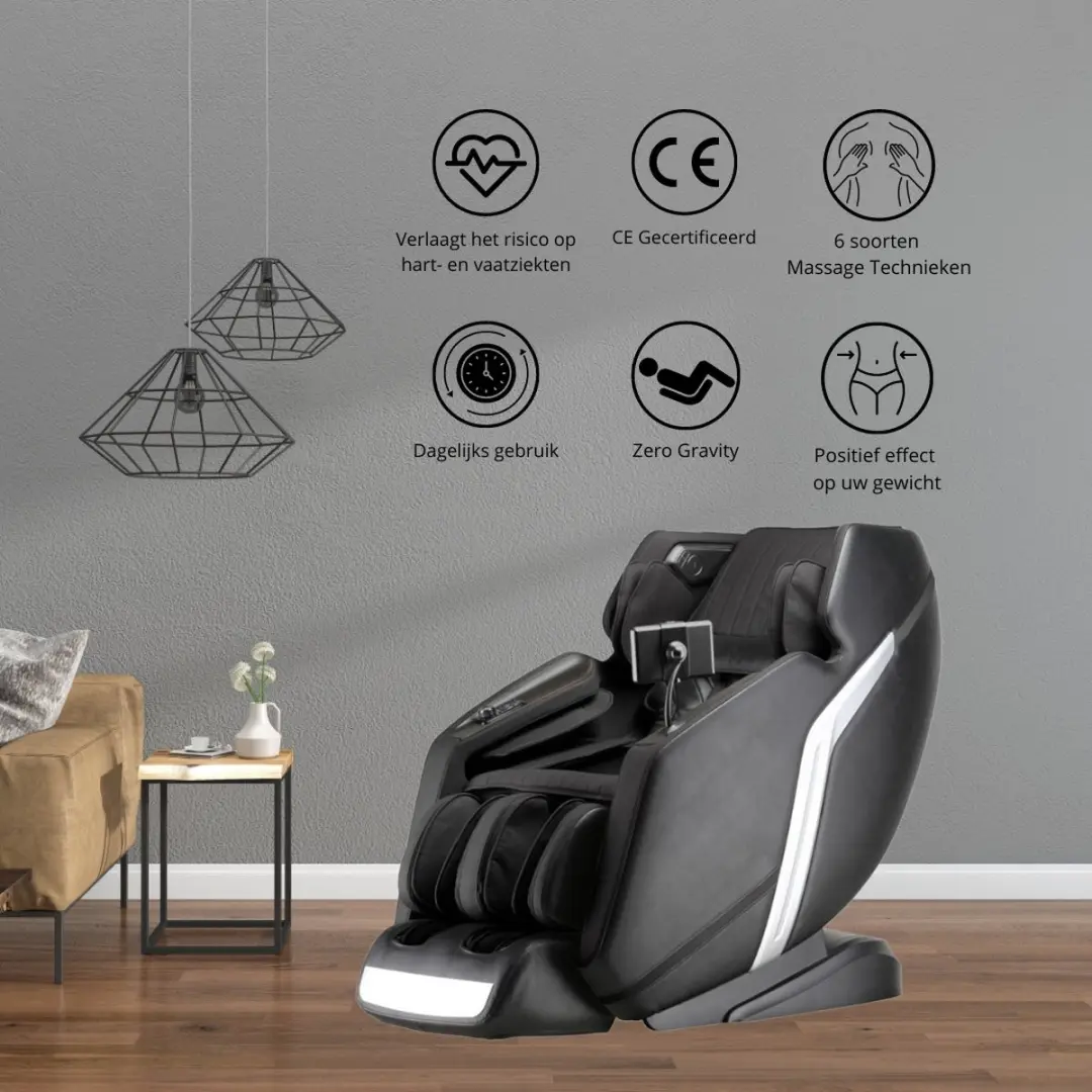 NRG Wellness Ultima 3D Massagestoel - Zero Gravity - Zwart