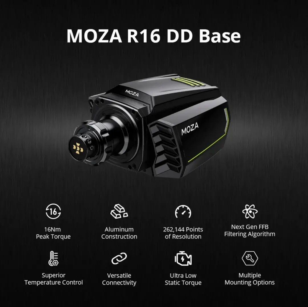 Moza Racing R16 Direct Drive Stuurbasis
