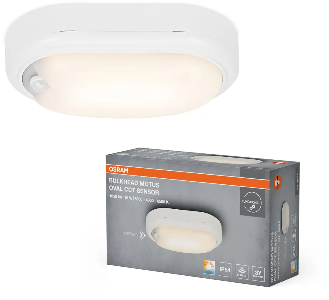Osram LED Bulkhead Motus Oval 15W CCT Sensor - Wit