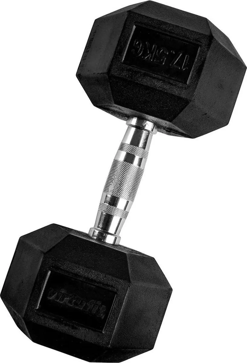 VirtuFit Hexa Dumbbell Pro 17,5 kg - Zilver/Zwart