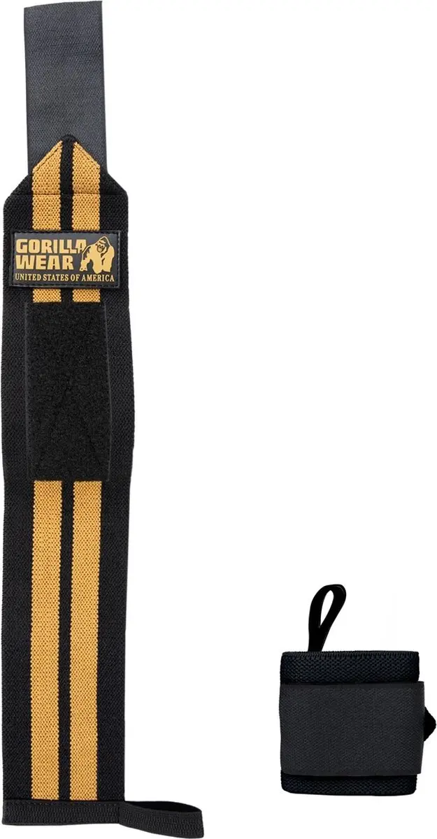 Gorilla Wear Wrist Wraps Pro Krachttraining - Zwart/Goud