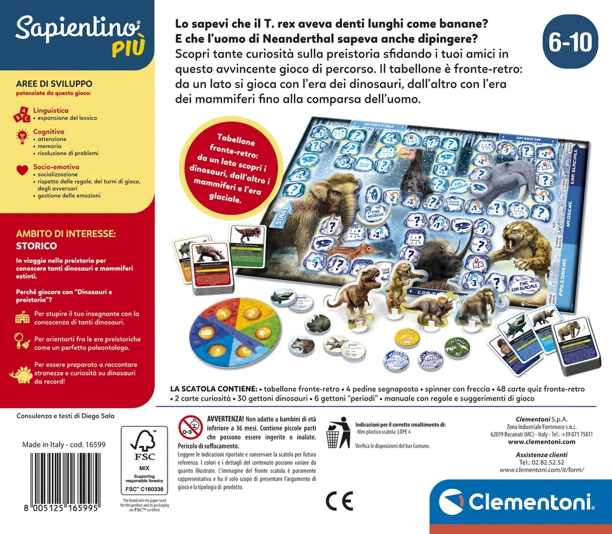 Clementoni Sapientino Più 16599 Quiz Bordspel - 2-6 Spelers