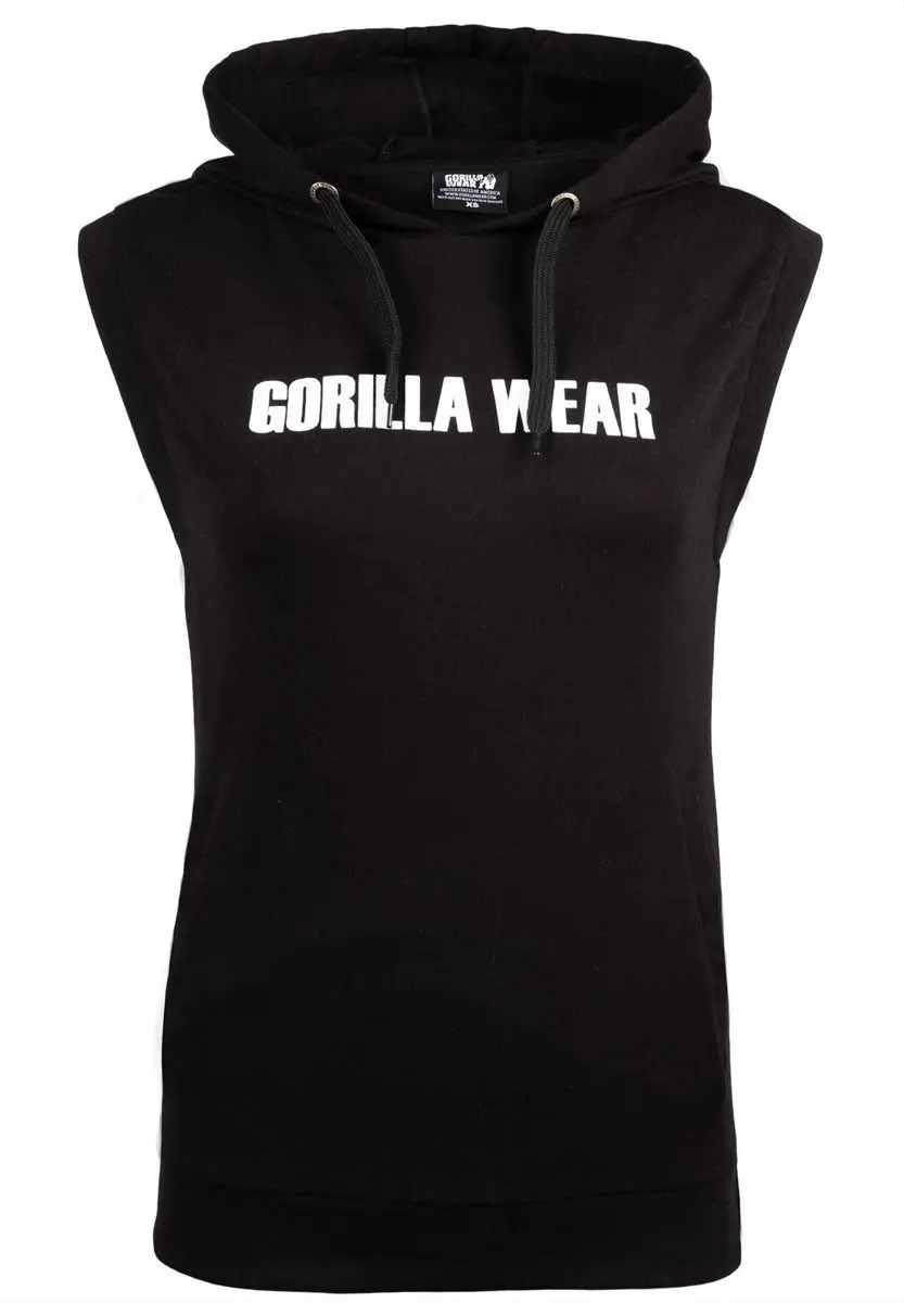 Gorilla Wear Virginia Mouwloos Hoodie M - Zwart