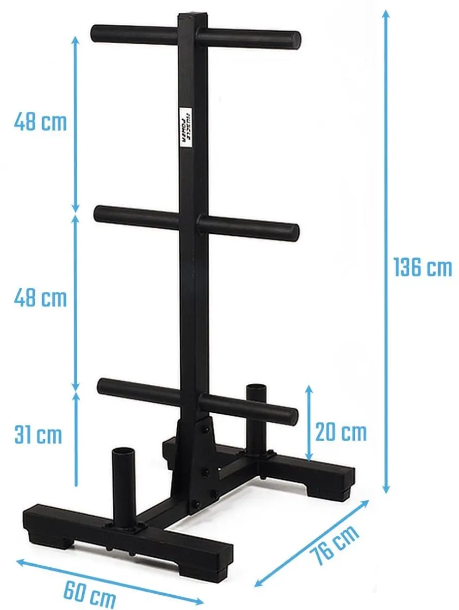 Muscle Power Opbergrek Bumper Plates & Halterstangen 50mm - Zwart