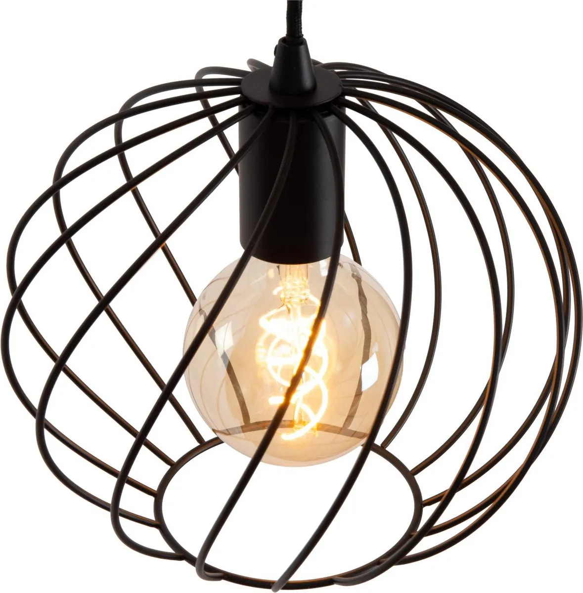 Lucide Danza Hanglamp Ø25cm - 1xE27 - Zwart