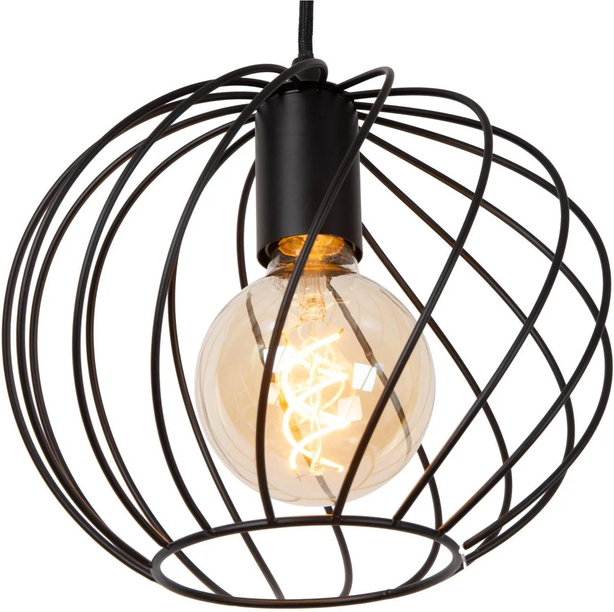 Lucide Danza Hanglamp Ø25cm - 1xE27 - Zwart