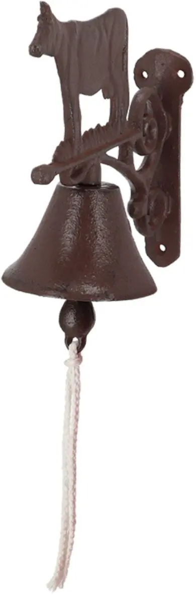Esschert Design Deurbel Koe Gietijzer - 20cm - Bruin