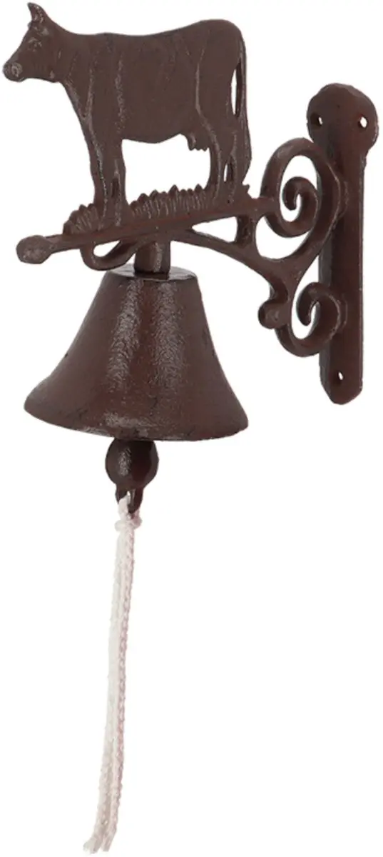 Esschert Design Deurbel Koe Gietijzer - 20cm - Bruin