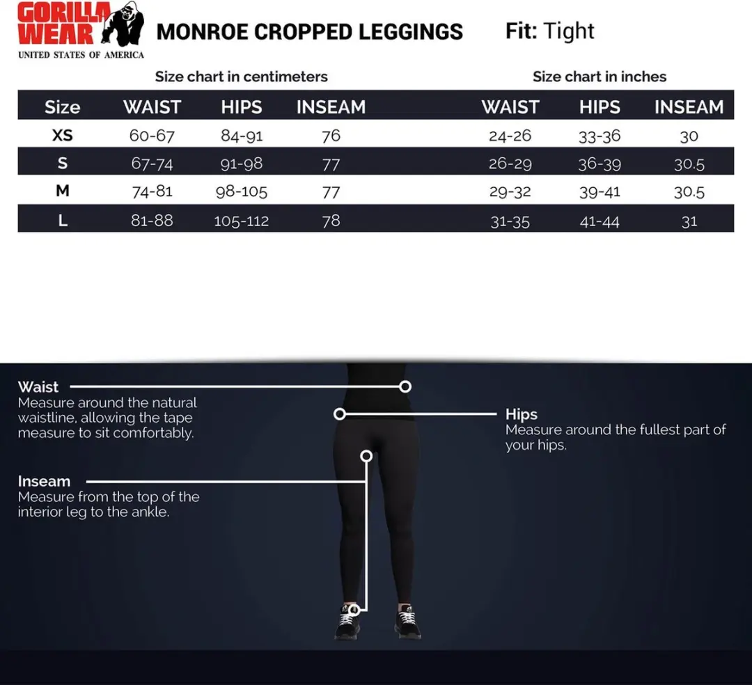 Gorilla Wear Monroe Cropped Leggings Grijs L