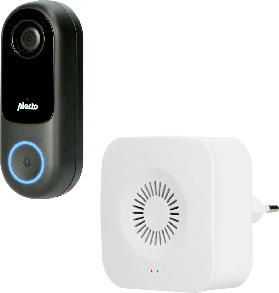 Alecto SMART-RING20 Draadloze Wifi Deurbel Set - 1 Ontvanger - 4 Melodieën - Zwart