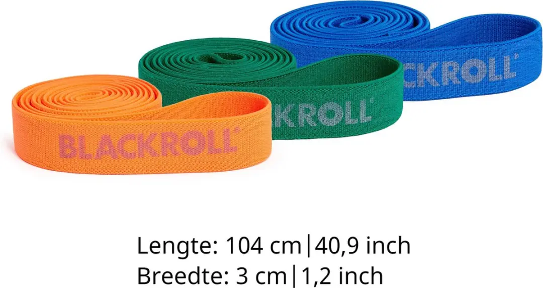 BLACKROLL Super Band Set 104cm - 3 Stuks - Oranje/Blauw/ Groen