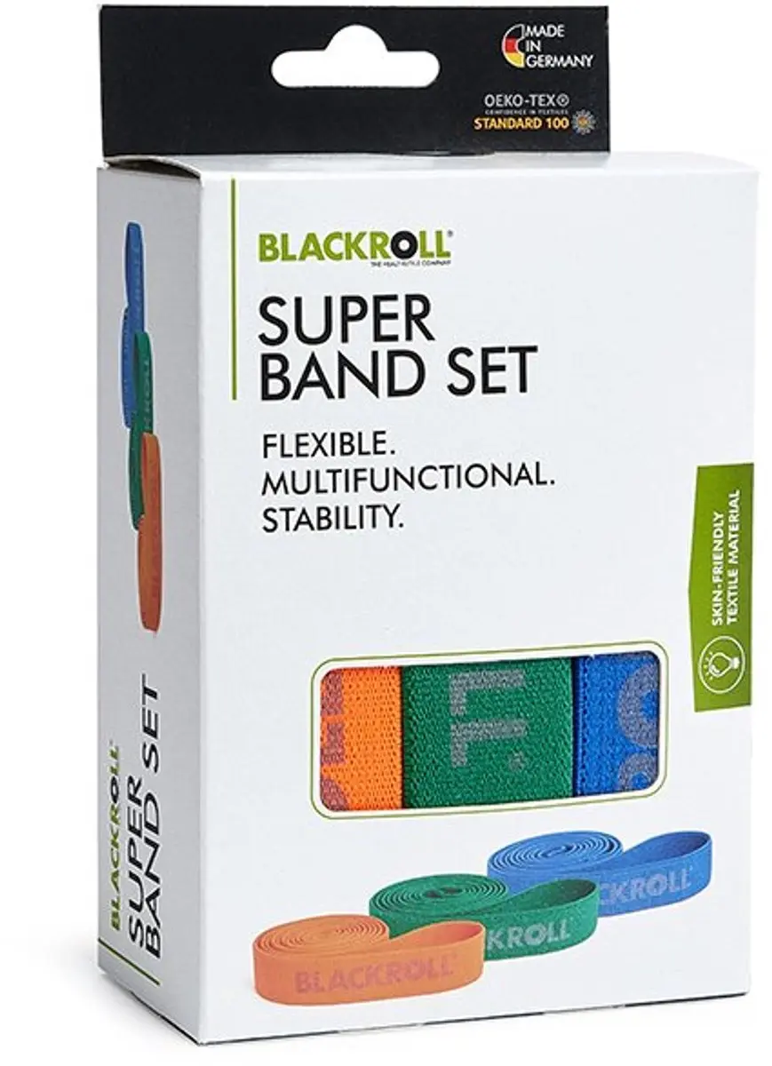 BLACKROLL Super Band Set 104cm - 3 Stuks - Oranje/Blauw/ Groen