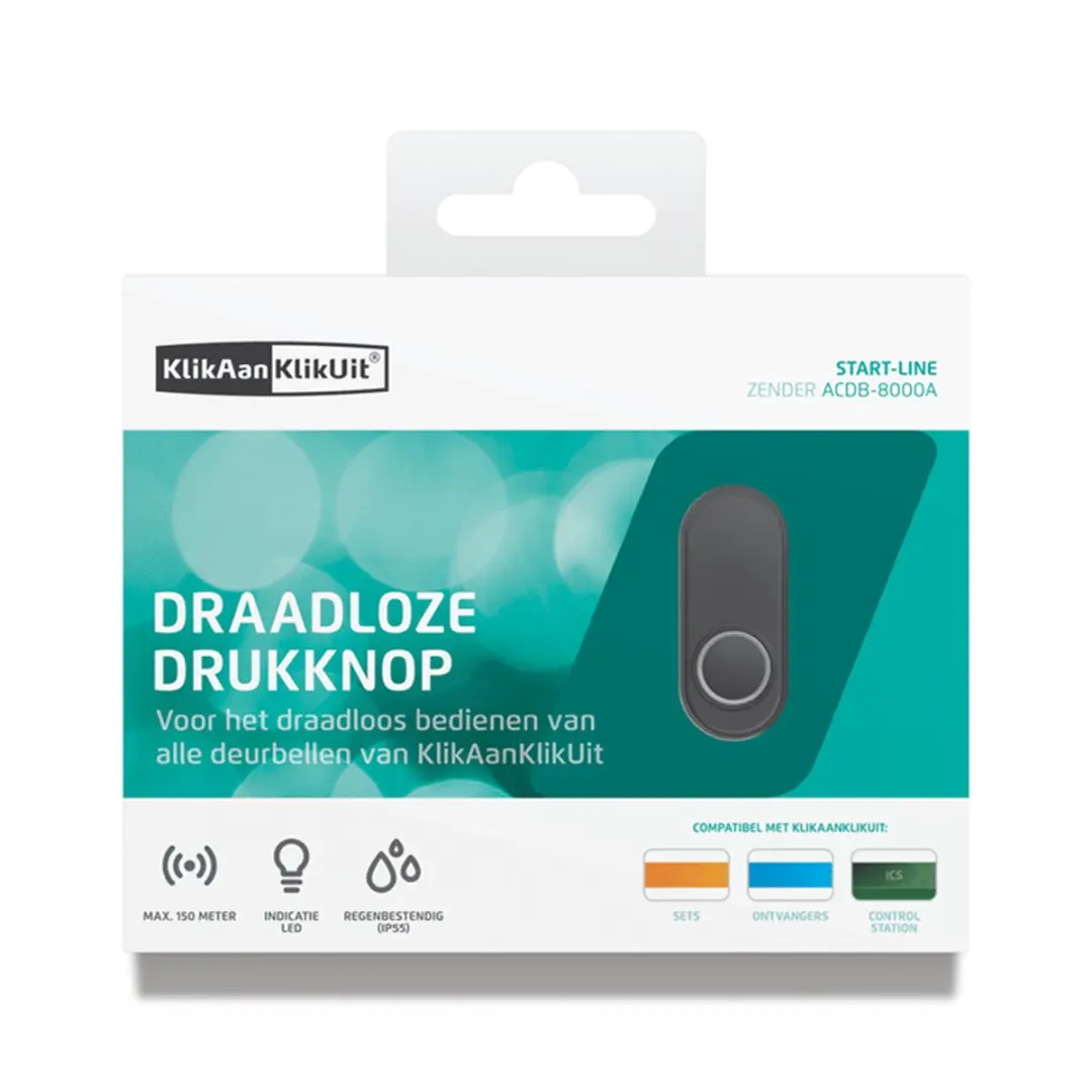KlikAanKlikUit ACDB-8000AZ Draadloze Deurbel - 7 Melodieën - Zwart - afbeelding 6 van 6