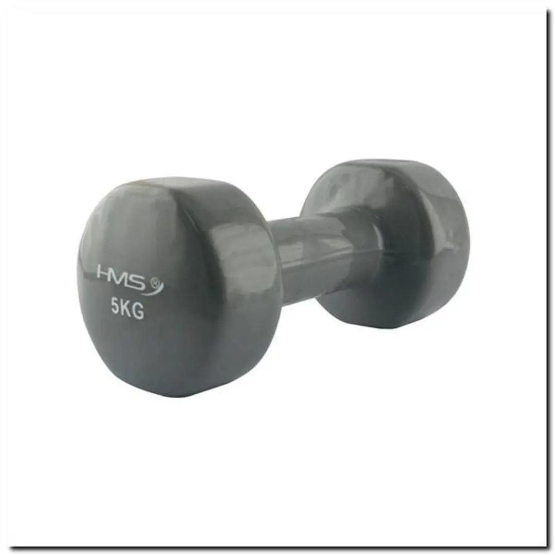 HMS Gietijzeren Dumbbell 5 kg - Grijs - afbeelding 6 van 6