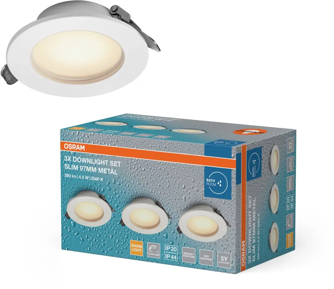 Osram Essential LED Inbouwspot IP44 Dim 97mm 4.5W