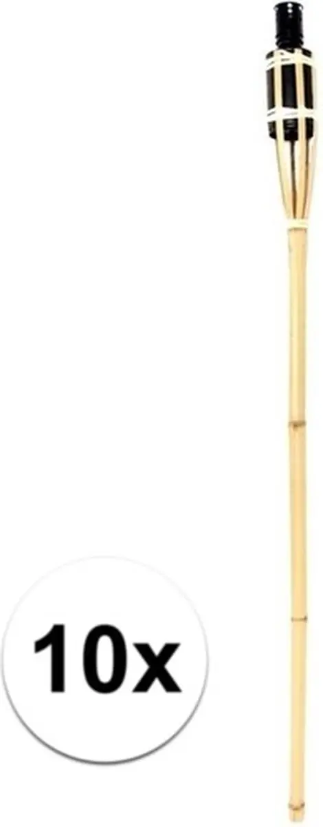 Esschert Design Bamboe Tuinfakkels 90cm - 10 Stuks - Zwart